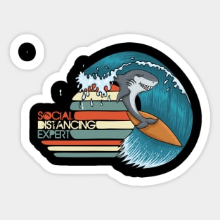 Social Distancing Expert - SURFER SHARK Sticker